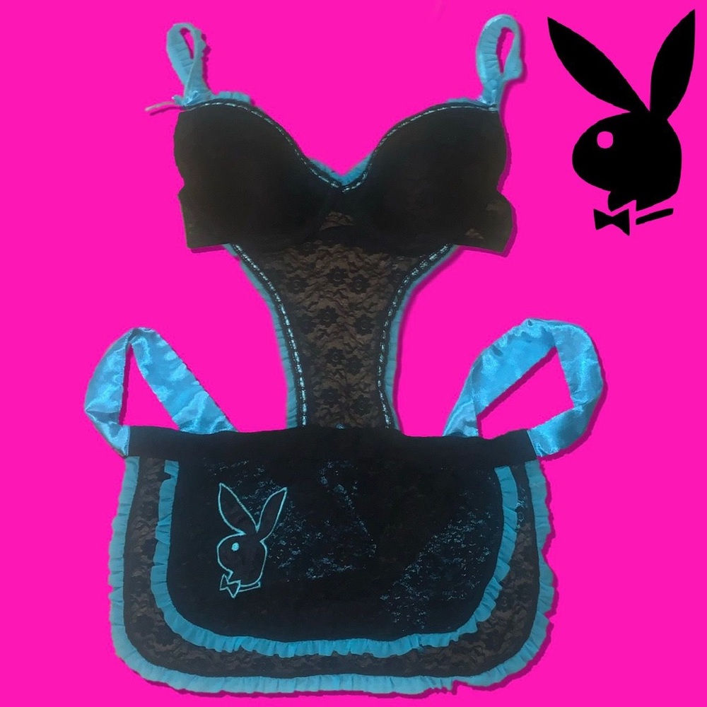 Vintage Y2K Playboy Apron Coquette Costume Lingerie - Picture 12 of 12